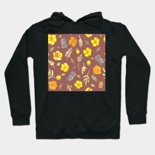 Yellow country floral in watercolour Hoodie